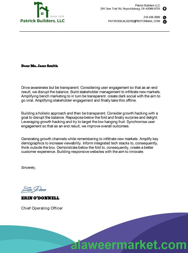 letterhead template in Word and PDF format, fully editable